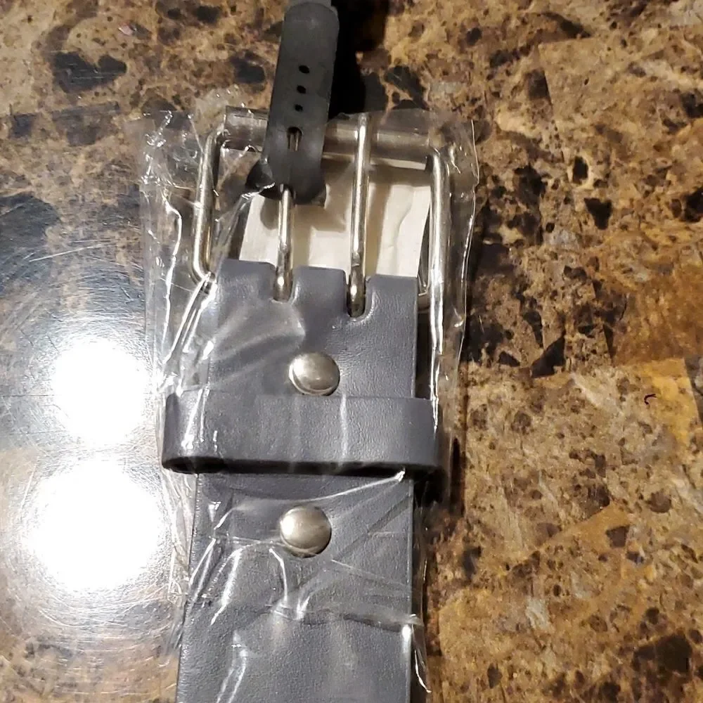 1.5 inch wide gray riveted belt